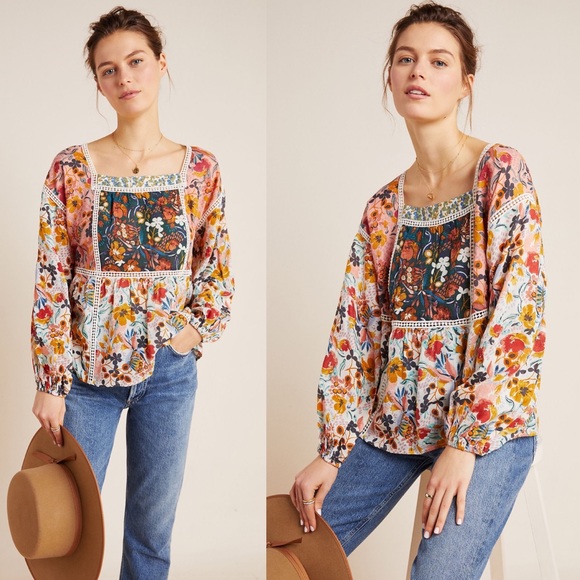 Anthropologie Tops - Anthropologie Nikki Peasant Blouse NWT